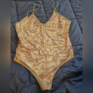 Sparkling Rose Gold Sequin One Piece